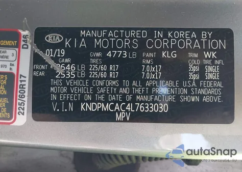 2020 Kia Sportage Lx z USA, uszkodzony, nr VIN KNDPMCAC4L7633030